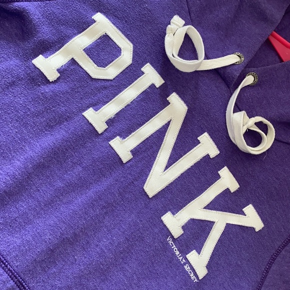 VICTORIA’S SECRET PINK PULLOVER HOODIE PURPLE - Picture 2 of 3